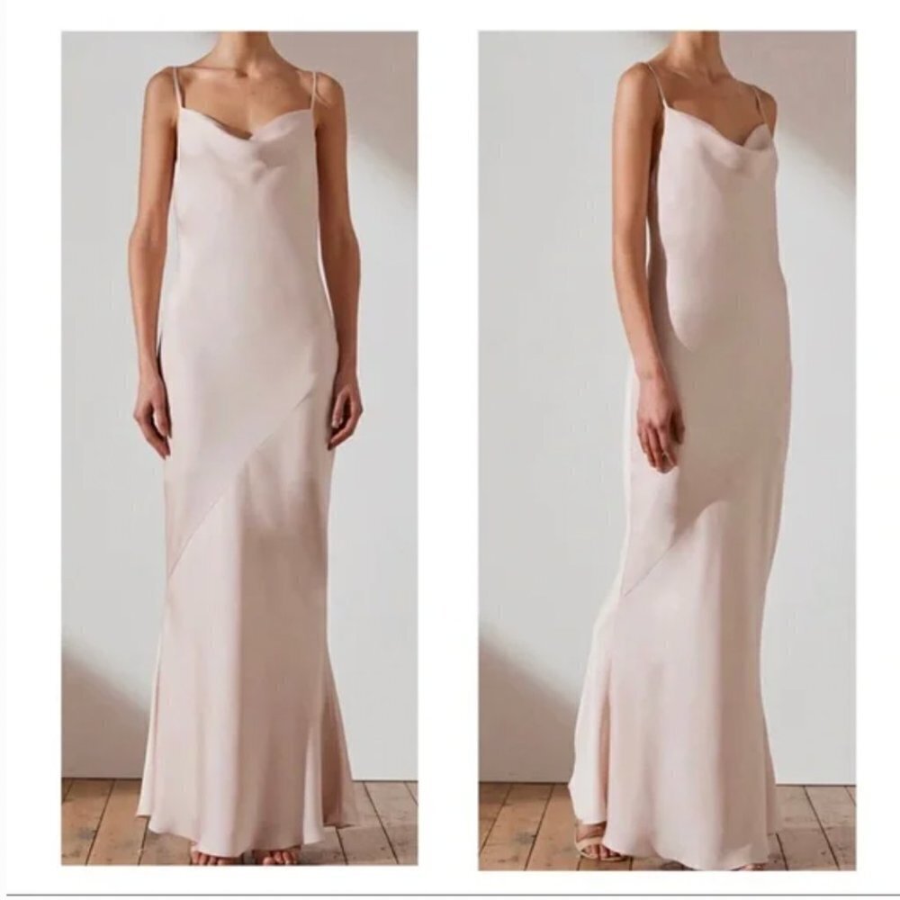 Shona Joy Lux Bias Cowl Neck Slip Dress Ivory White - Picture 12 of 12